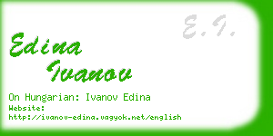 edina ivanov business card